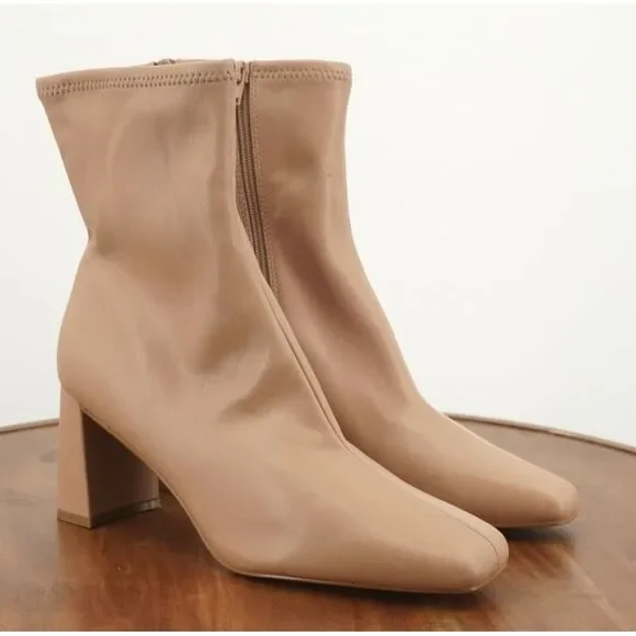 Steve Madden Womens Harli Ankle Boots Booties Faux Leather Blush Pink Heeled 10M - Picture 1 of 9